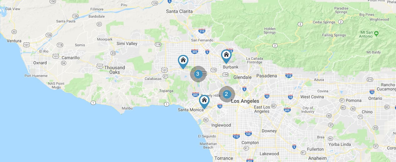 California Map of locations